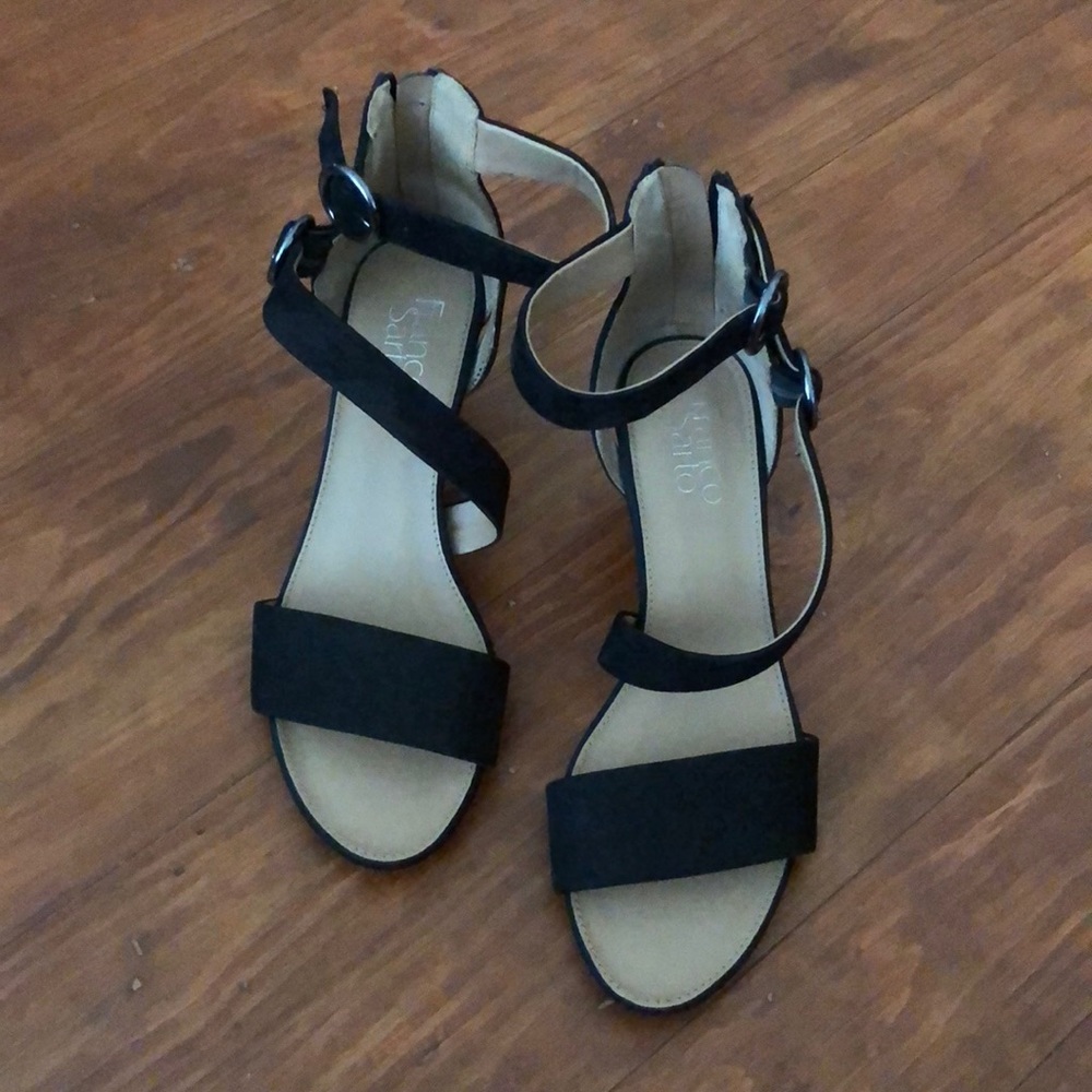 Franco Sarto Size 7.5 Black Wedges